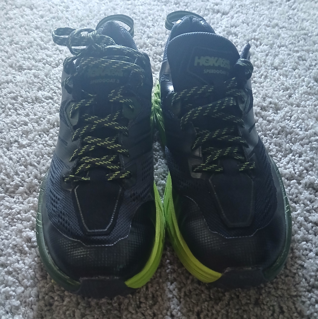 Hoka One One Speedgoat 3 Trail Running Shoes Mens Size 9 Limeebony Black Sneaker